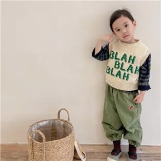 Brun Letter Barnegenser Vest